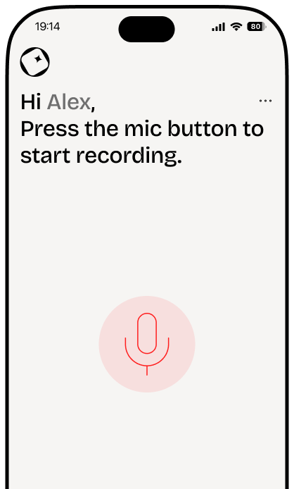 Conversation recording screen